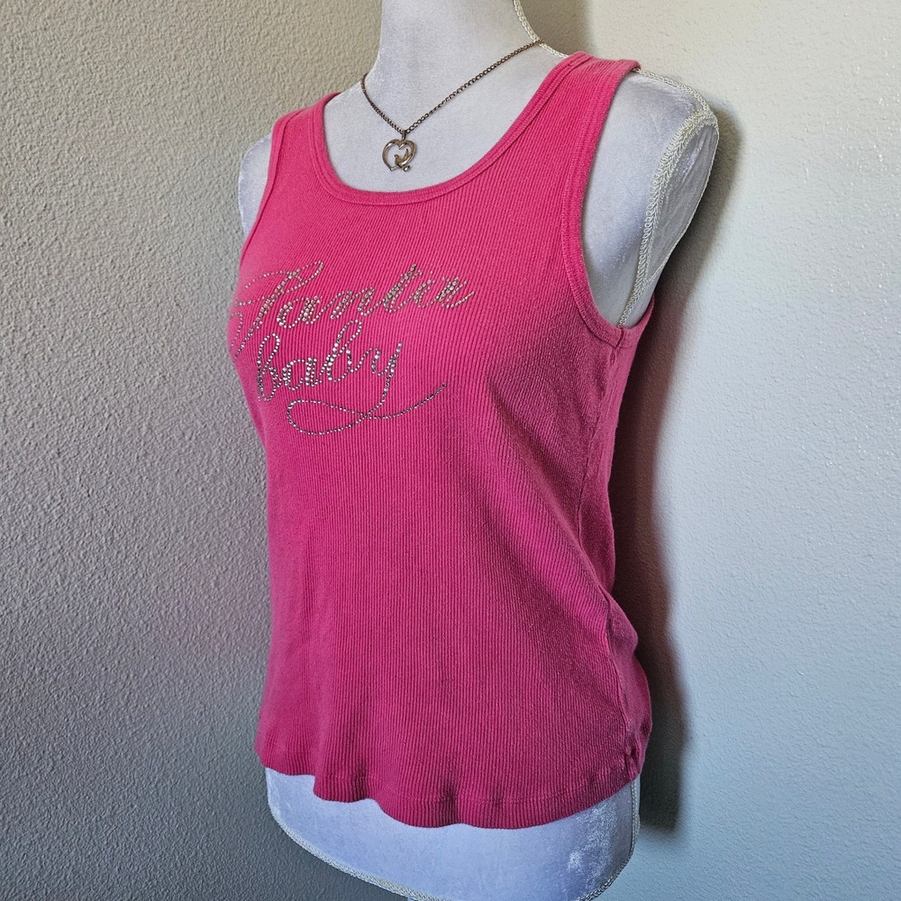 Victoria's Secret Sexy Little Things Pink Rhinestone Tank Top - Picture 1 of 6